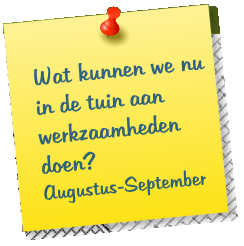 Wat kunnen we nu in de tuin aan werkzaamheden doen? Augustus-September